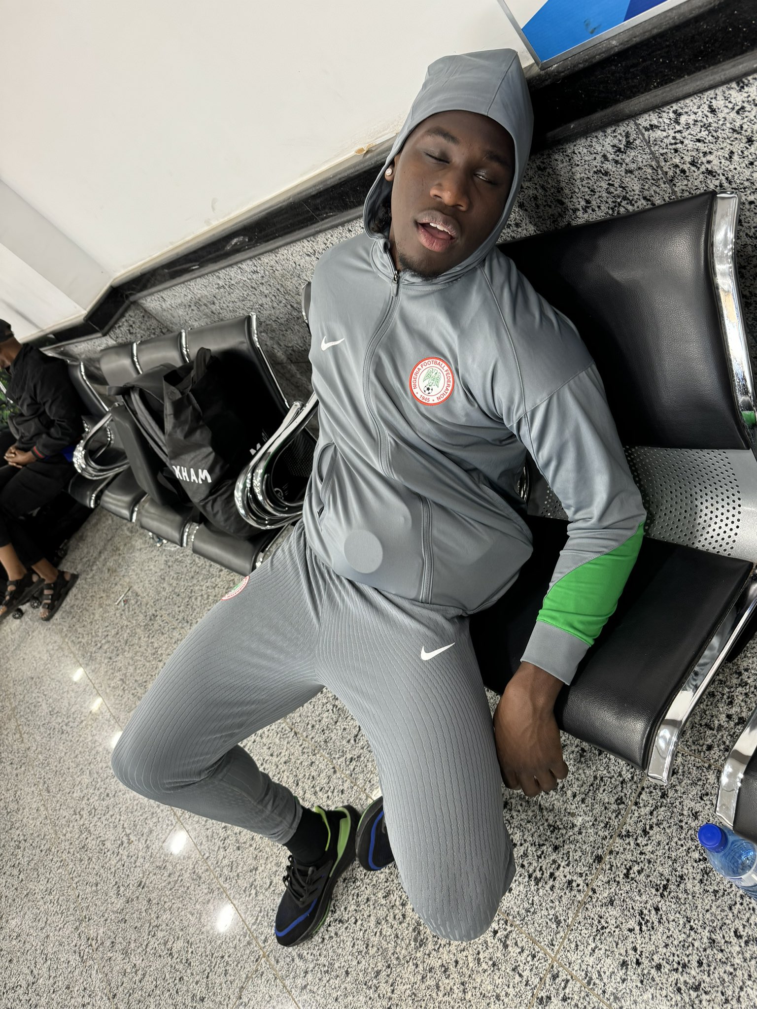 Photo: Super Eagles captain shares pictures of stranded teammates at Libyan Airport