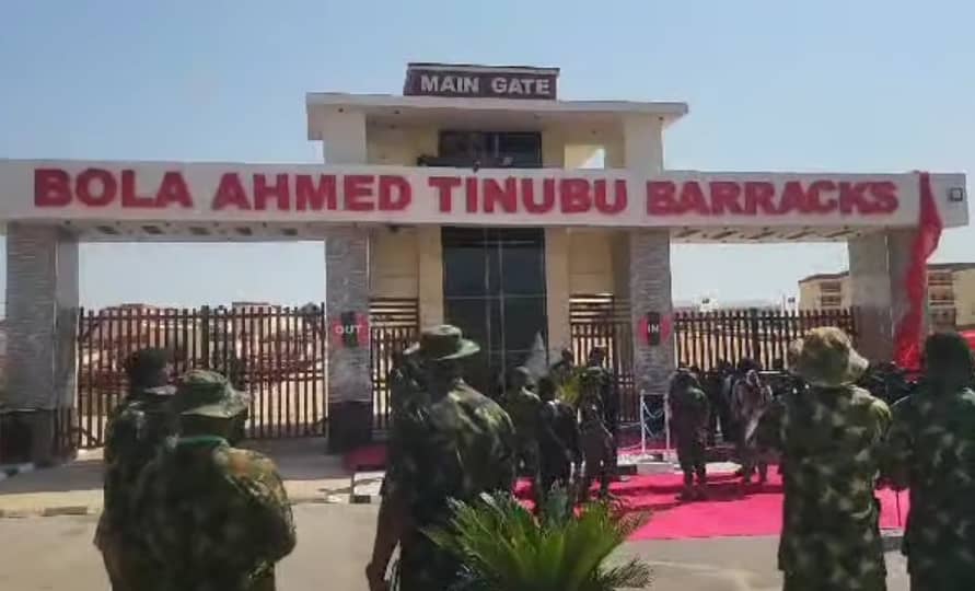 Just In: Tinubu inaugurates 'Bola Ahmed Tinubu' barracks in Abuja