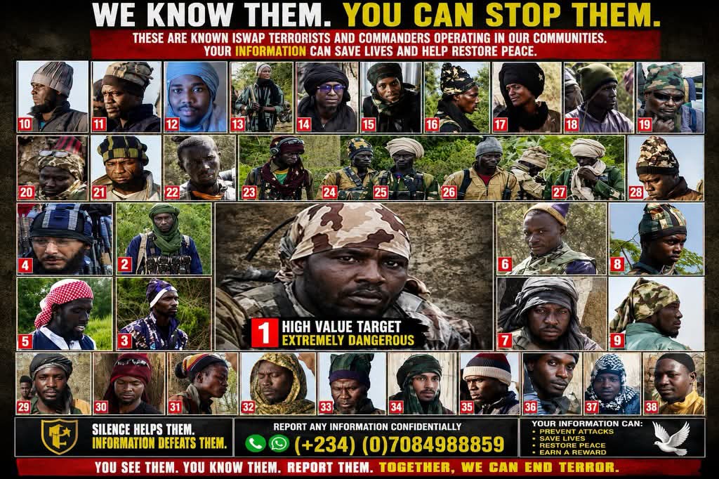 Army Identifies Senior ISWAP Leaders, Offers 50m Reward, others for Information on Top Terror Suspect