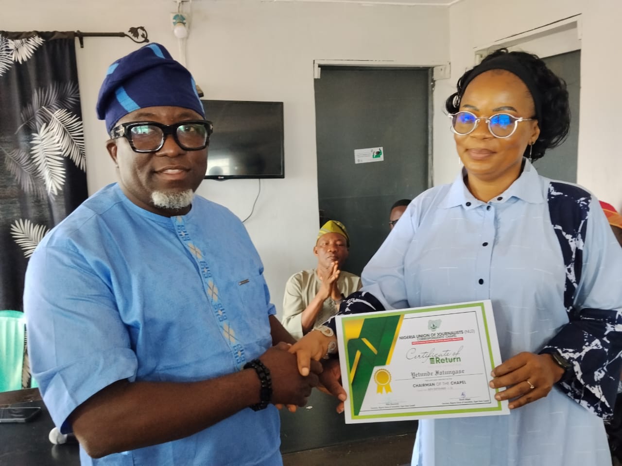 Ogun Correspondents’ Chapel: Olanrewaju urges peace, unity as Fatungase takes over leadership