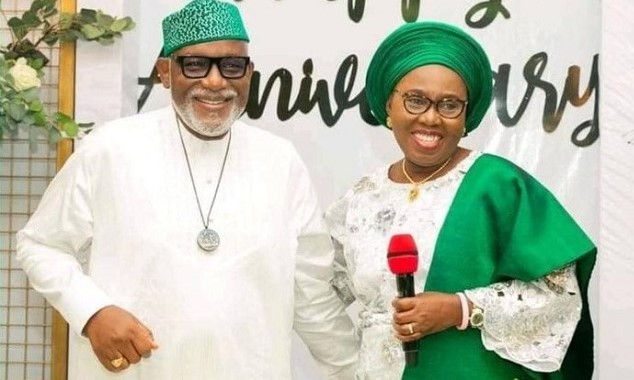 Just In: ‘They grew up seeing their mothers trampled upon, treated their wives as pieced of furniture’ – Akeredolu’s wife attacks critics at husband’s burial