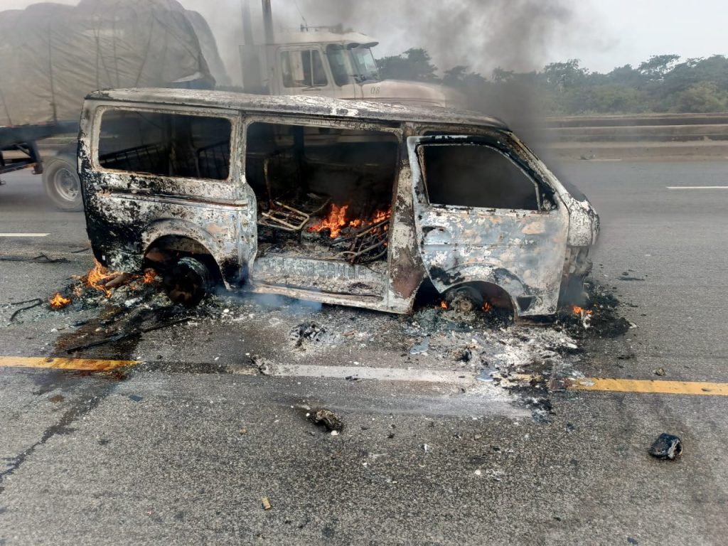 Five people burnt to death, seven sustain injuries as bus catches in Ebonyi