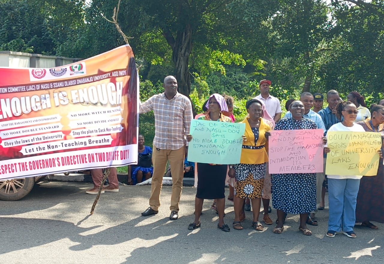 SSANU, NASU protest cancellation of two-day off palliative in OOU, urges Abiodun to set up visitation panel