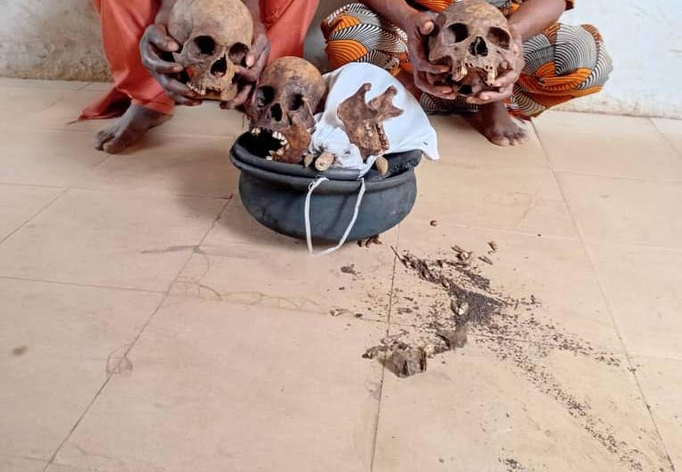 Police arrest motorcycle rider with three human skulls in Ogun